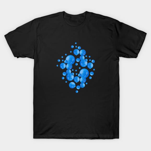 Blue bubbles T-Shirt by KateQR